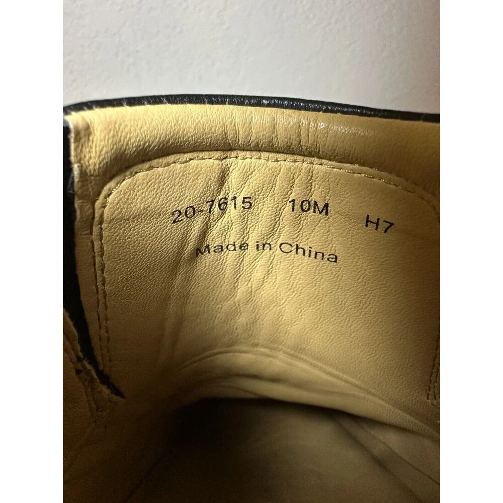 Johnston & Murphy Sheepskin Slip‎ On Leather Black Shoes 20-7615 Men's 10M